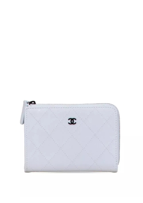 CHANEL Pre-Owned 2021-2025 CC Quilted Calfskin Zip Wallet small wallets - Grey