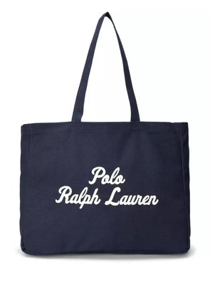 Polo Ralph Lauren logo-embroidered cotton tote bag - Blue