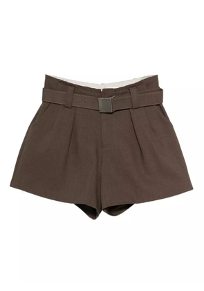 Eleh belted pleated shorts - Brown