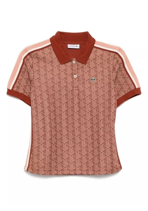 Lacoste monogram jacquard polo top - Brown