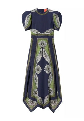 La DoubleJ Cherry puff-sleeve dress - Blue