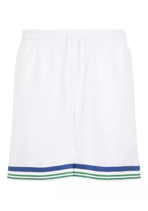 Casablanca drawstring silk track shorts - White