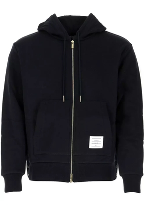 Thom Browne stripe-detail zip-up hoodie - Blue