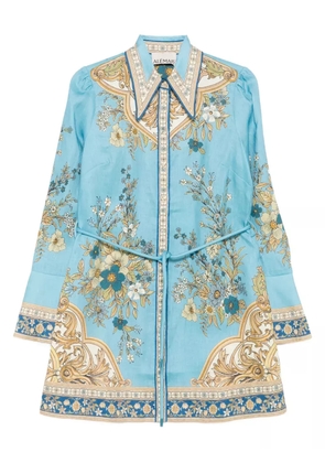 ALEMAIS floral-print belted dress - Blue