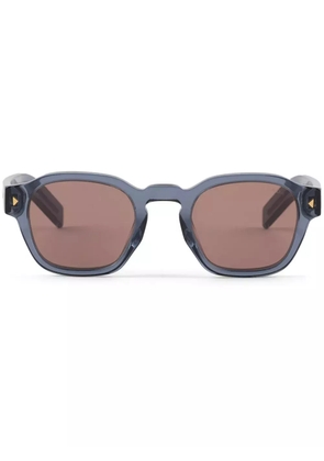 Prada Eyewear logo-striped arms square-frame sunglasses - Blue