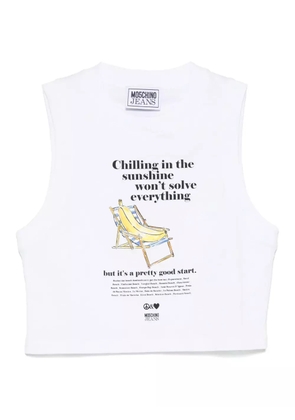 MOSCHINO JEANS printed cropped top - White