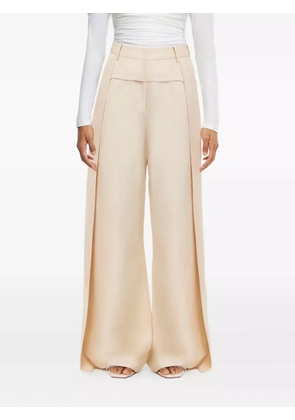 Acler draped-panelled palazzo pants - Neutrals
