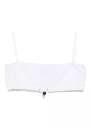 MOSCHINO JEANS poplin cropped top - White