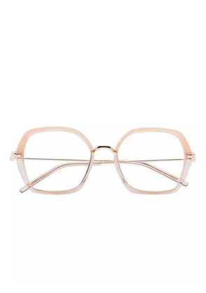 Kaleos Shetty square-frame clear-lens glasses - Pink