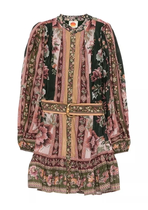 FARM Rio floral-print belted dress - Green