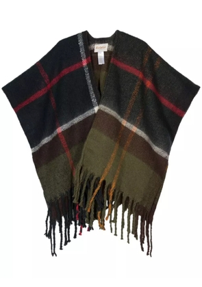 Barbour plaid fringe-detail scarf - Green