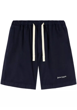 Palm Angels logo-embroidered bermuda shorts - Blue