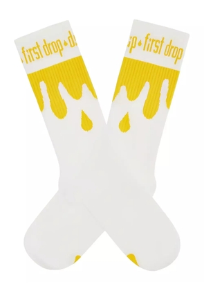 DRIP ILLEGAL drip-print socks - White