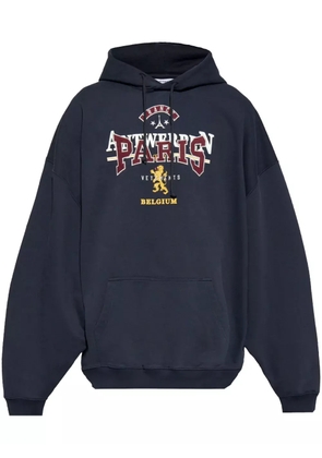 VETEMENTS logo-embroidered hoodie - Blue