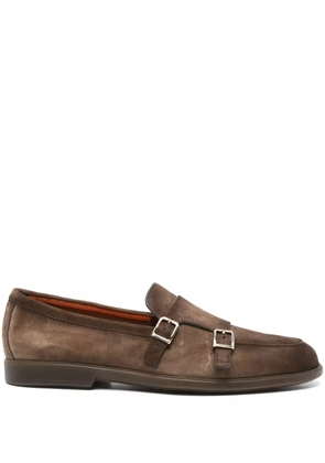 Santoni suede monk shoes - Brown