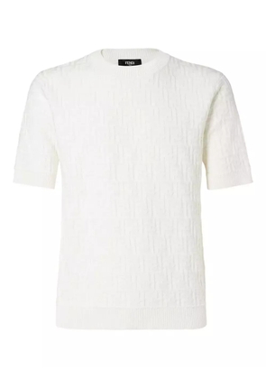 FENDI ff-pattern short-sleeve pullover - White