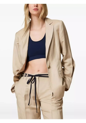 TWINSET pleated-detail blazer - Neutrals