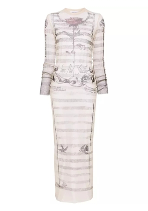 Jean Paul Gaultier Tattoo Marinière maxi dress - Neutrals