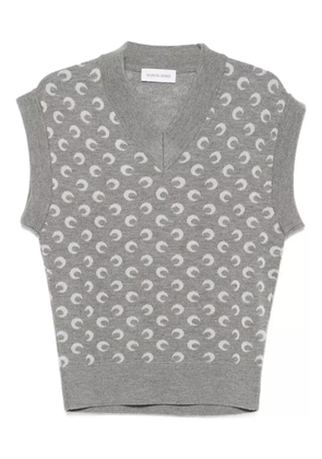 Marine Serre moon-jacquard V-neck vest - Grey