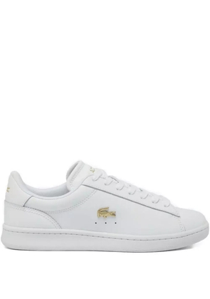 Lacoste gold-logo leather sneakers - White