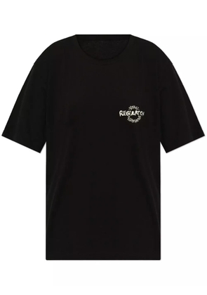 Yohji Yamamoto logo-embroidered T-shirt - Black