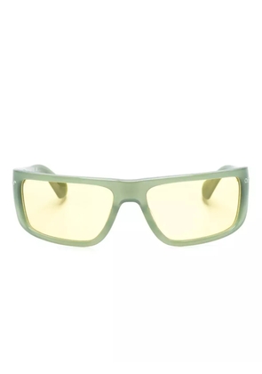 Off-White Eyewear logo-print rectangle-frame sunglasses - Green