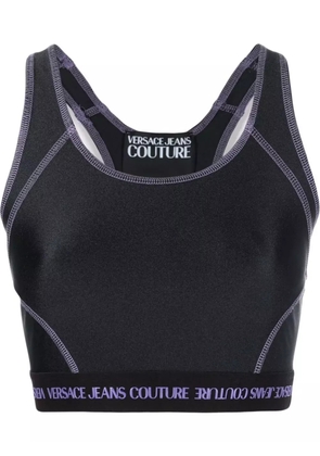 Versace Jeans Couture logo-band crop top - Black
