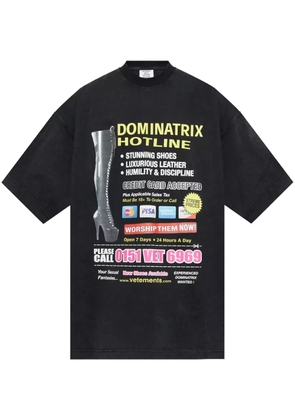 VETEMENTS text-print T-shirt - Black