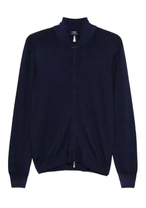 Barba zip-neck wool sweater - Blue