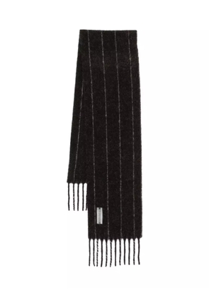 OUR LEGACY pinstriped fringe scarf - Brown