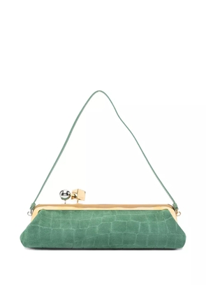 Jacquemus crocodile-effect clasp clutch bag - Green
