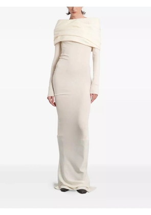 ENTIRE STUDIOS draped cowl-neck maxi dress - White