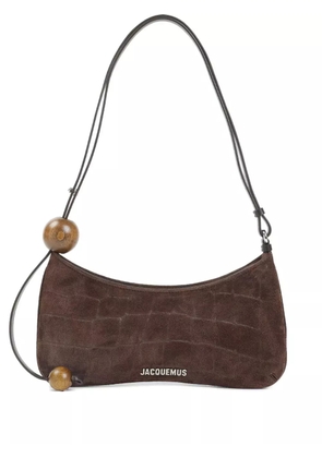 Jacquemus The Pearl Kiss crocodile-effect shoulder bag - Brown