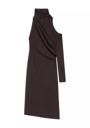 Courrèges draped wool midi dress - Brown