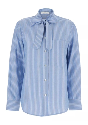 Tela striped tie-neck shirt - Blue
