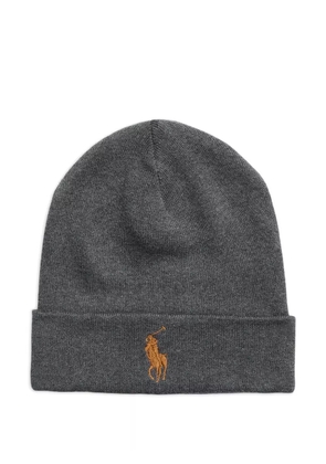 Polo Ralph Lauren embroidered cotton beanie - Grey