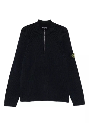 Stone Island ribbed zip-neck sweater - Blue