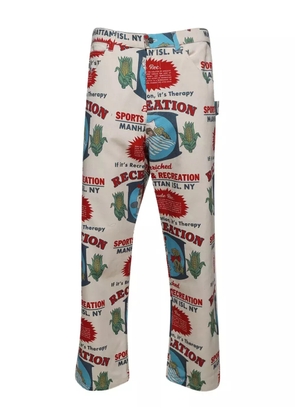 BODE graphic-print trousers - White