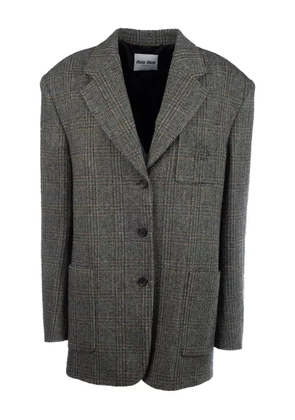 Miu Miu herringbone-pattern jacket - Grey