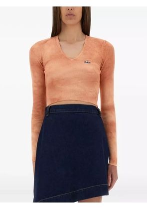 Vivienne Westwood Orb-embroidered crop top - Orange
