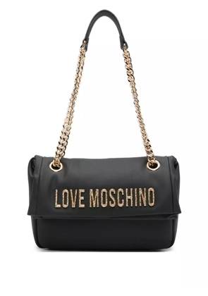 Love Moschino logo-lettering strap shoulder bag - Black