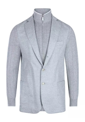 Eleventy knitted-sleeve two-button jacket - Grey
