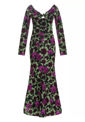 Agua By Agua Bendita Nube Fortuna floral-print maxi dress - Black