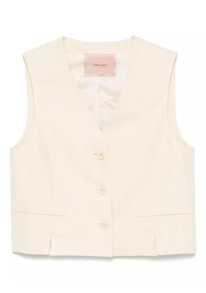 TWINSET logo-plaque waistcoat - Neutrals