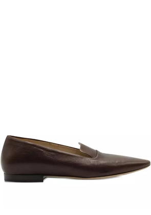 Theory leather slip-on loafers - Brown