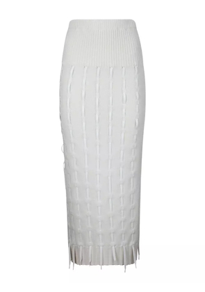 INSTITUTION ribbed midi skirt - White