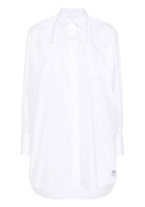 sacai logo-raised poplin shirt - White
