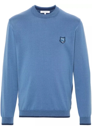 Maison Kitsuné signature fox-motif knitted jumper - Blue