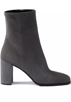 Prada 85mm suede block-heel boots - Grey
