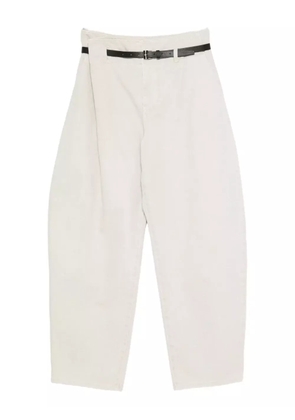 YCH belted pleated trousers - White
